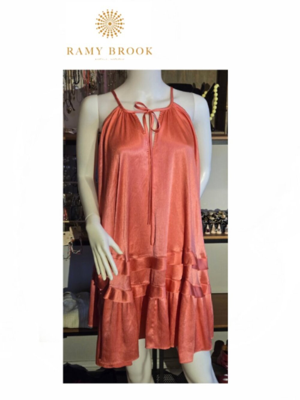 Ramy Brook Peachy Pink Baby Doll Dress Large
